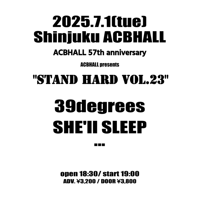 ACBHALL 57th anniversary ”STAND HARD vol.23”